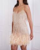 Tassels, sequins, feathers, stitches, dresses and dresses