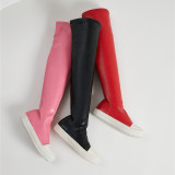 Large, knee length boots, warm and elastic