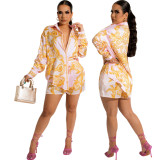 Casual, printed, suit, two-piece set