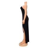 Dress, one shoulder sleeve, irregular, dress
