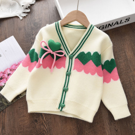Knitting, cardigan, knitting, girls' knitted coat