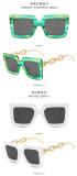 Box, chain sunglasses, large frame personalized Sunglasses