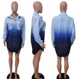 Shirt, tie dyed gradient, cardigan, long sleeve dress