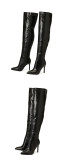 Thin heel, high tube naked boots, street, T-stage, long boots
