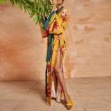 Kimono print, coat, windbreaker