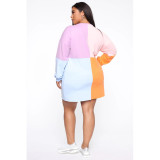 Hip Wrap Skirt, long sleeve, round neck, multi color dress