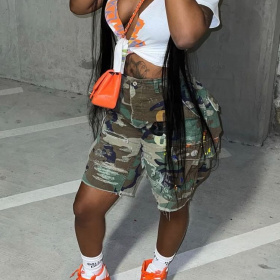 Street, camouflage, printed shorts