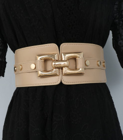PU leather, willow nail hook, elastic waist, wide waist belt