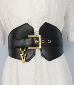 Pendant, PU leather, wide waist seal, waist belt