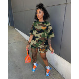 Letters, camouflage, Shorts Set
