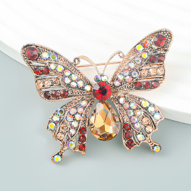 Super flash, alloy, diamond setting, butterfly brooch, brooch accessories