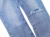 Straight tube, jeans pants, floor pants, holes, split ends, micro bell bottoms