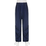 Suspender, vest, loose, wide leg, low waist casual pants, suit