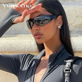 Y2K integrated pentagram, frameless Sunglasses