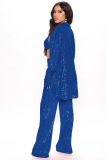 Sequined shirt, straight tube, trousers, Y2K, three piece set