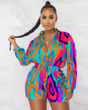 Print lined collar, casual, Jumpsuit