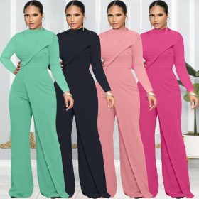 Fashion, long sleeves, round neck, jumpsuit