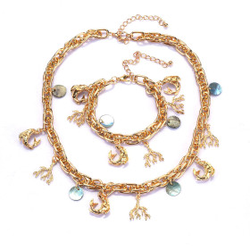 Metal necklace, vase, gold pendant, sweater chain Necklaces+Bracelet