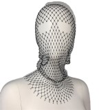 Rhinestone, elastic, mesh headband, flash drill mask