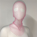Rhinestone, elastic, mesh headband, flash drill mask