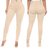 Stretch, high waist, jeans, pencil pants