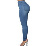 Stretch, high waist, jeans, pencil pants