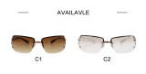 Diamond inlaid, vintage sunglasses, square, Y2K