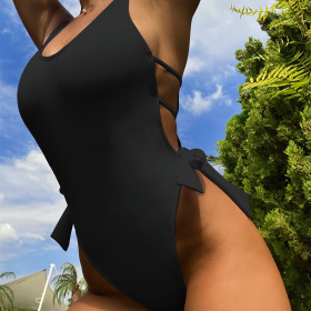 One piece swimsuit, solid bikini