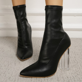 High heel short boots, Martin boots, large, elastic single boots