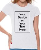 Shirt Women DIY Your Own Photo Image or Text Custom T-Shirt Front/Back Print