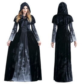 Halloween, adult, death dress, skeleton, vampire role-playing costume