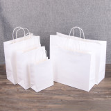 Kraft paper portable paper bag, customized clothing shopping paper bag (for100pcs)