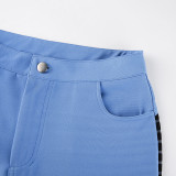 Mesh, splicing, color contrast, casual pants