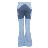 Versatile wide leg, star panel, stretch flare pants