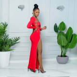 Hot drill, lace, long sleeve, two piece set