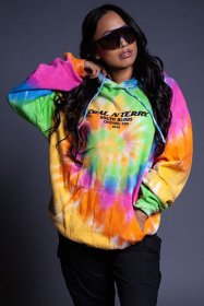 Colorful, tie dyed, colorful, loose sweater, graffiti casual hoodie