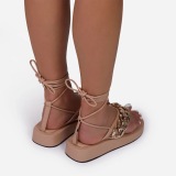 Thick soled sandals, large flat soled sandals with sponge cake