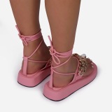 Thick soled sandals, large flat soled sandals with sponge cake