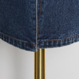 Irregular, washed, exaggerated big pocket, split, baby skirt