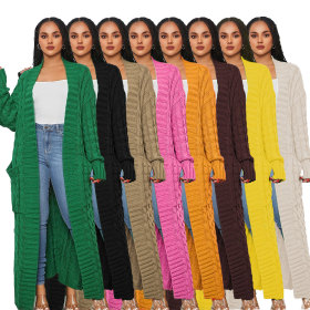 Women's wear, solid color, sweater coat