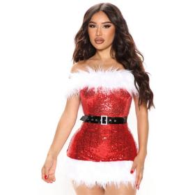 Christmas costume, high waist woollen Christmas costume, Christmas performance costume