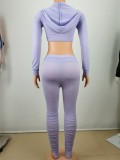 Long sleeved cardigan, hoodie, casual, leggings pleated, sports suit