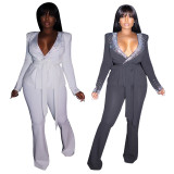 Hot drilling, suit, deep V two-piece set