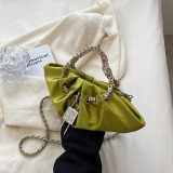 Pleats, cloud bag, chain, portable messenger bag