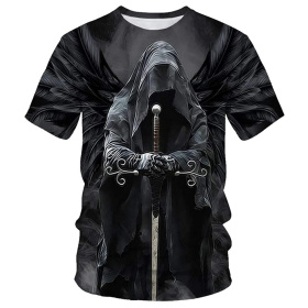 Men's T Shirts Clothing 3D Vintage Skull Print T Shirts Summer Short Sleeve Hip Hop O Neck Oversized T Shirts Hot Sale Metal
