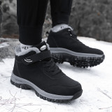 2022 Winter Plush Women Men Boots Shoes Leather Waterproof Sneakers Climbing Hunting Unisex Lace-up Outdoor Warm Hiking Boot Man