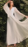 Deep V, long sleeve dress, dress