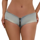 Jeans, low rise denim shorts, high stretch, plus size holes