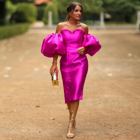 Bra, backless, flared sleeves, back slit dress