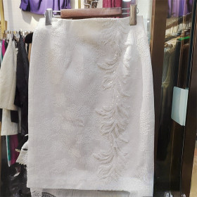 Lace, skirt, cotton, sequin embroidery, splicing, split pleated skirt